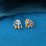 Golden Eternal Shell-Inspired Statement Earrings